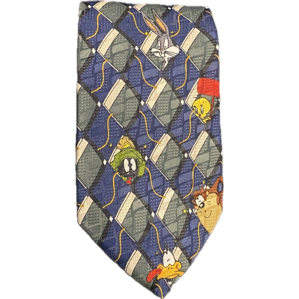 Vintage 1996 Looney Tunes Mania classic Tie 54 " Taz Daffy Tweety Bugs Bunny etc